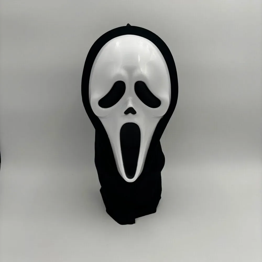 Ghost Face Scream Mask Adult One Size Black White Excellent Horror Halloween